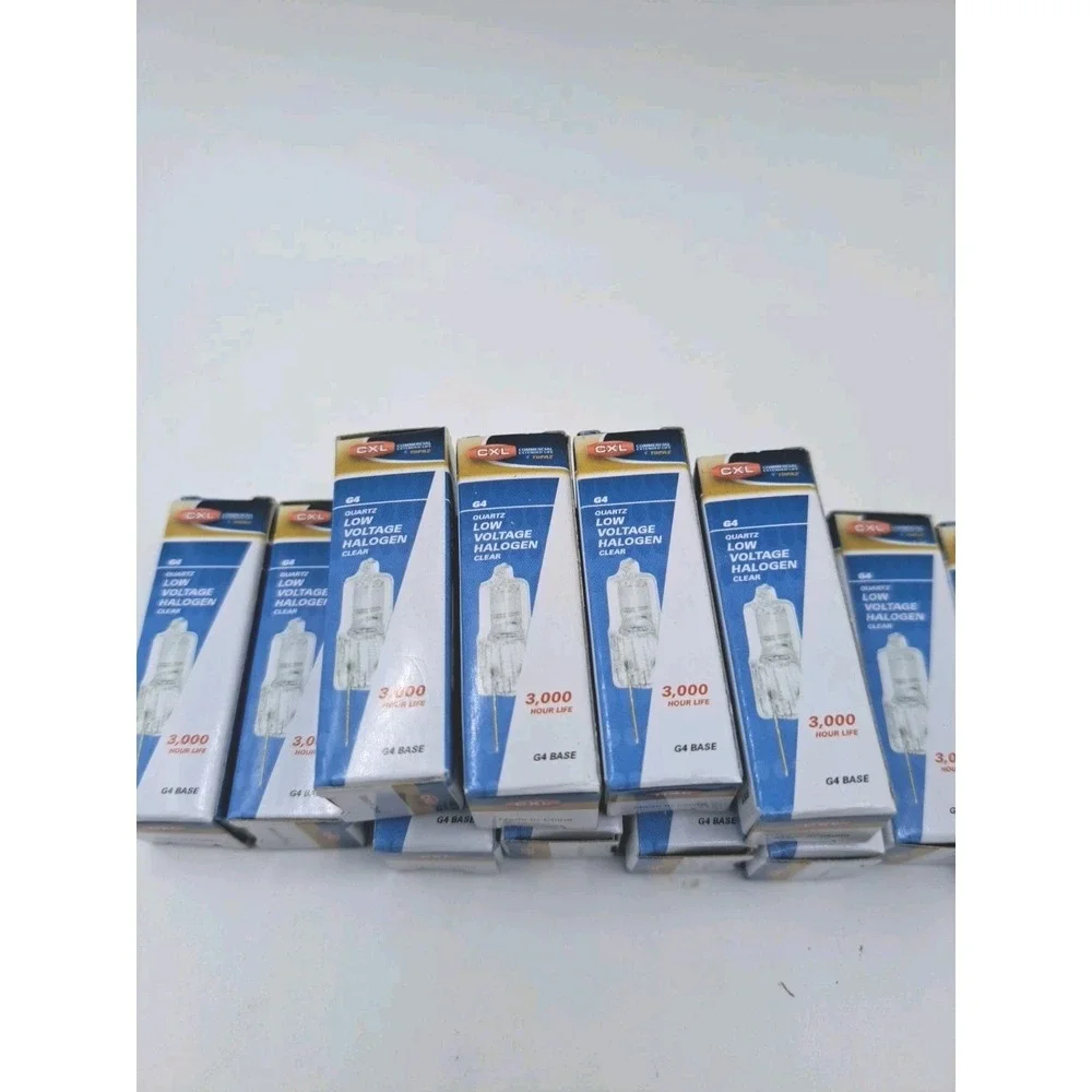 Lot of 12 CXL Topaz Q20G4/12V-42 Quartz Halogen Bulbs 20W 12V G4 Bi-Pin Clear